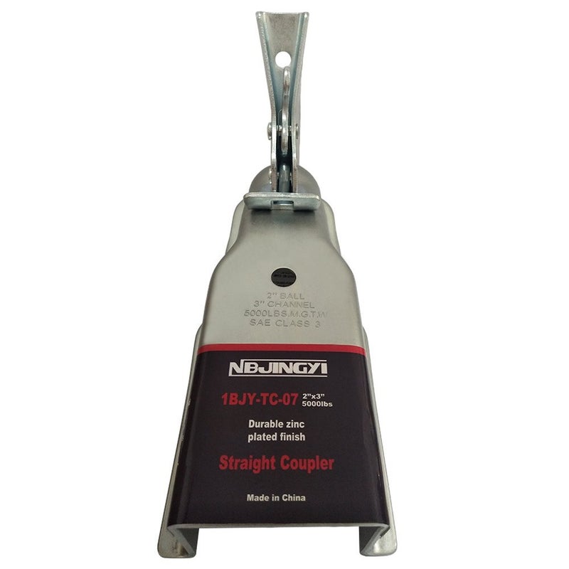NBJINGYI 2" Trailer Coupler with 3" Channel - 5000 lb Capacity, Fits Boat Trailers & Utility Trailers Easy Bolt-On Installation - Image 4